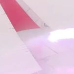 Terrifying moment lightning blasts plane wing mid-flight leaving passengers screaming